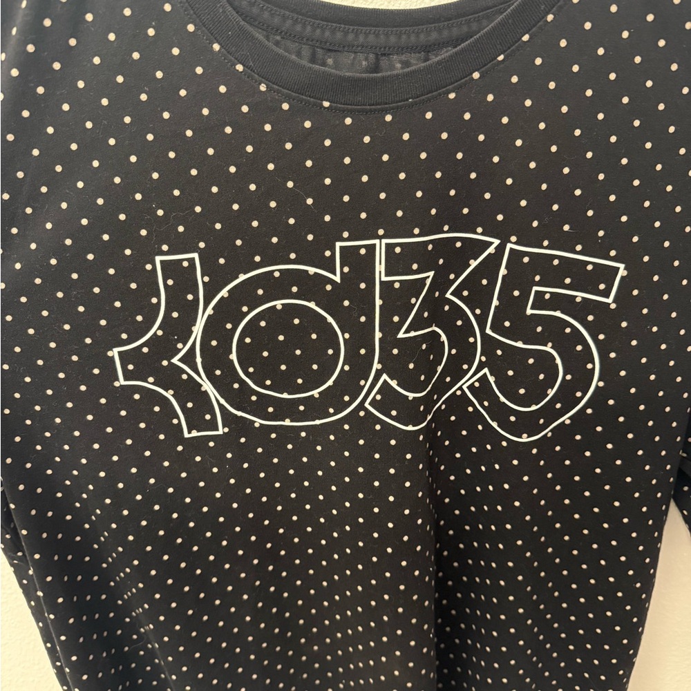 Kevin Durant 35 Nike Black Tee with White Logo